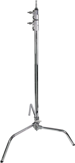 KUPO CL-30M 30" Master C-teline, jossa on liukuva jalka ja pikalukitus, hopea, säädettävät nupit ja kolme jalkaa, sopii erinomaisesti valaisimien tai laitteiden tukemiseen valokuvauksessa tai elokuvatuotannossa valkoista taustaa vasten.