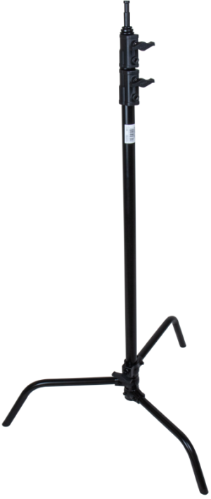 800q-01_119334 The black Kupo CL-40MB 40" Master C stand features a sliding leg and a quick-release system, and is ideal for supporting lighting or photographic equipment.