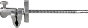 The Kupo KCP-601 9" Super Viser Clamp has a clamping mechanism at one end and a cylindrical handle at the other, ideal for securely gripping objects during set-up.