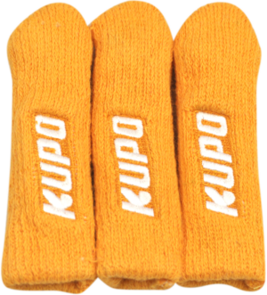 Three orange Kupo KS-0412R stand foot protectors (3 pieces) are placed side by side, each with "KUPO" embroidered in white against a light background.