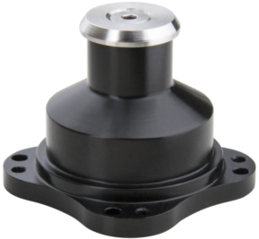 Kupo KS-154 Freefly Toad Male Mount is a black machined metal piece with a cylindrical center, silver top and a round flange base with four mounting holes.