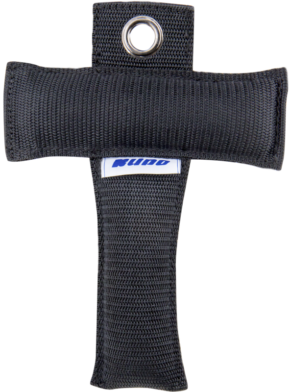 The Kupo KS-168BK Camera T Marker 6 "x8" (black) is a cross-shaped nylon patch with a metal grommet at the top and a small blue and white NUUN logo in the middle.