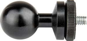 Kupo KS-404 on musta metallinen kuulapääadapteri, jossa on 26 mm halkaisija ja 1/4"-20 uroskierre, ihanteellinen kameroiden tai lisävarusteiden kiinnittämiseen.