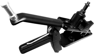 KUPO KCP-550 Adjustable Gaffer Grip on musta metallinen työkalu, jossa on kahva, jousimekanismi ja säädettävä ruuvi, kuvassa valkoisella pohjalla.
