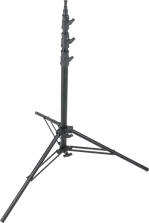 The Kupo 194 Midi Baby Kit is a black, adjustable tripod tripod with three extended legs and locking latches on the middle bar, shown in light grey.