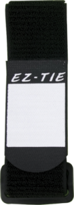 KUPO EZ-Tie -kaapelikahva (5cm x 60cm, musta, 5 kpl), jossa on valkoinen "EZ-TIE"-teksti ja tyhjä valkoinen tarra-alue tekstin alla.