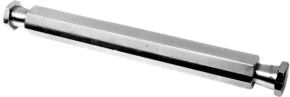 800q-01_122704 Kupo KS-009 150mm Extension is a metal hexagonal stand with threaded bolts at both ends, ideal for mounting electronic components or spacers.