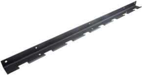 The Kupo KS-118BT tripod hanger is a black, metal accessory with several pre-drilled holes and evenly spaced tabs designed for mounting and organizing lightweight tripods.