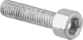 800q-01_122803 A close-up of the Kupo KS-187 Hex Socket Cap Screw 3/8"-16 highlights its threaded shaft and hexagonal socket tip, designed to securely fasten objects together.