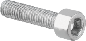 800q-01_122803 Kupo KS-187 Hex Socket Cap Screw 3/8"-16 -ruuvin lähikuvassa korostuu sen kierteitetty akseli ja kuusikulmainen hylsykärki, jotka on suunniteltu esineiden turvalliseen kiinnittämiseen toisiinsa.