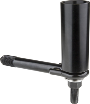 800q-01_122828 Kupo KS-216 2" Tow Hook Hook Stud is a black metal automotive tool with a cylindrical sleeve, set perpendicular to a threaded bolt, designed for pulling or clamping components.