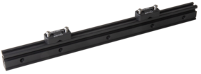 800q-01_122839 The Kupo KS-240 rail support bracket is a black linear rail with two sliding rails and several holes along the rail for attachment or fixing.