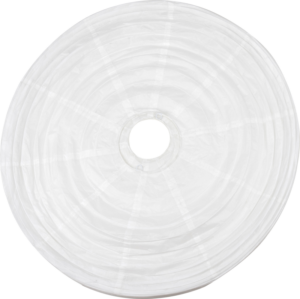 800q-01_122841 Set of five Kupo KS-241PL 24" paper lanterns, round and transparent, with concentric ridges and a hole in the middle, illustrated from above against a white background.