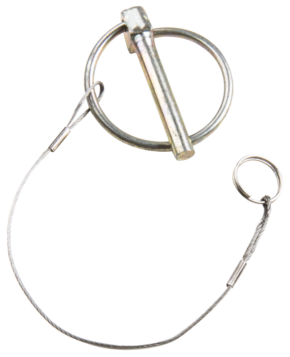 800q-01_122872 Kupo KS-279 Linchpin (set of 5) includes metal quick-release pins with circular rings, each connected to a smaller ring terminating in a steel cable, ideal for quick attachment or removal of components.