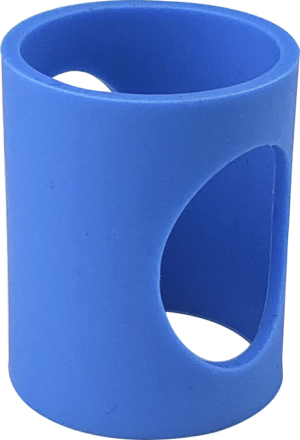 800q-01_122925 KUPO KS-405 Silicone Sleeve for Super Knuckle Arm (set of 5) is a blue cylindrical design with large oval openings for a comfortable and ergonomic grip.