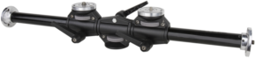 800q-01_122952 KUPO KS-600B Tether Arm is a black metal tether arm with two adjustable mounting plates and tension knobs, ideal for mounting multiple cameras or devices.