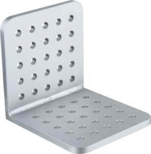 800q-01_123028 The Kupo KS-0606L L-shaped 6" x 6" is a metal L-shape with evenly spaced 3/8" holes on both surfaces, ideal for connecting or supporting structures.
