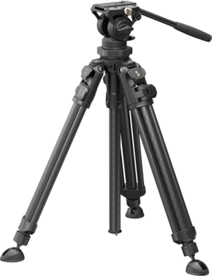 The SmallRig 4420 Lightweight Video Tripod Kit AD-50 Pro is a black tripod with adjustable legs, tilting head, long handle and sturdy construction.