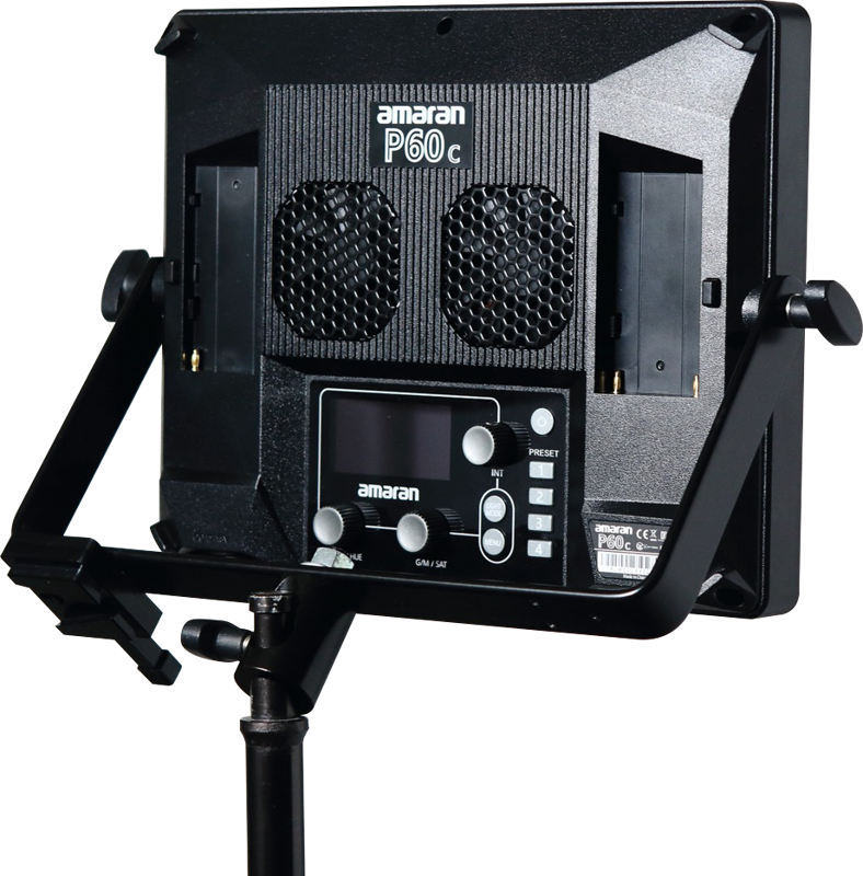 800q-02_121402 KUPO KS-640 Amaran P60C Yoke with V-Lock Base & 3-Way Mount Baby Adapter