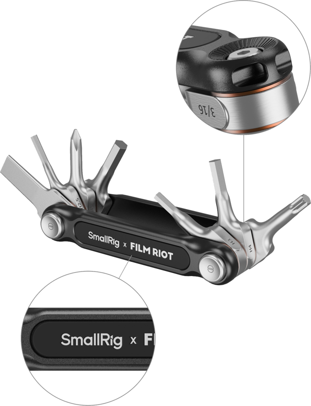 SmallRig 4374 x FILM RIOT 7-in-1 Folding Wrench Set with Multiple Angle Positioning (Green)