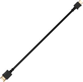 800q-01_113478 Mustan värinen Zhiyunin kaapeli HDMI-Mini-HDMI, jossa on kullatut liittimet molemmissa päissä, näkyy tavallisella vaaleanharmaalla pohjalla.