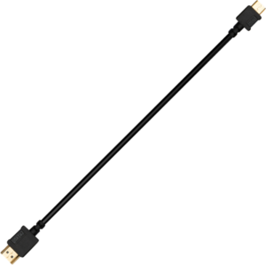 800q-01_113478 Mustan värinen Zhiyunin kaapeli HDMI-Mini-HDMI, jossa on kullatut liittimet molemmissa päissä, näkyy tavallisella vaaleanharmaalla pohjalla.