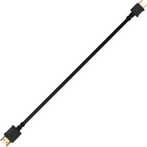 800q-01_113478 Mustan värinen Zhiyunin kaapeli HDMI-Mini-HDMI, jossa on kullatut liittimet molemmissa päissä, näkyy tavallisella vaaleanharmaalla pohjalla.