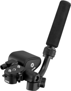 800q-01_124879 Zhiyun Weebill 3S Master Move Accessories (varaosa) on musta käsikameran kardaanivakaaja, jossa on ergonominen vaahtomuovikahva ja säätönupit ja joka on suunniteltu vakaaseen videokuvaukseen. Zhiyun-brändi näkyy laitteessa.