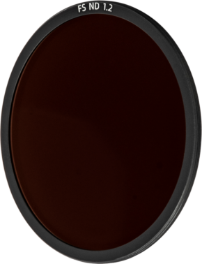 800q-01_128196 NiSi Cine filter FS ND 1.2 (4 Stop) grey filter for Athena PL-Mount lenses, round and dark, marked FS ND 1.2 on the edge, visible against a white background.