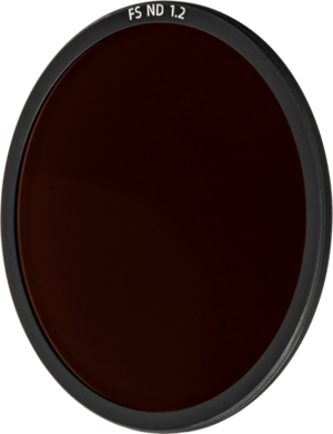 800q-01_128196 NiSi Cine filter FS ND 1.2 (4 Stop) grey filter for Athena PL-Mount lenses, round and dark, marked FS ND 1.2 on the edge, visible against a white background.