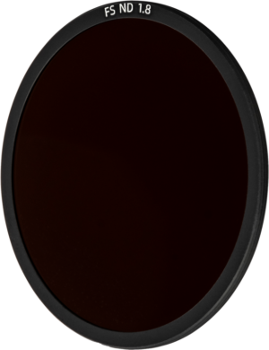 800q-01_128198 The NiSi Cine Filter FS ND 1.8 (6 Stop) for Athena PL-Mount Lenses is a round, dark tinted lens filter with the white text FS ND 1.8 on the black edge, shown against a plain background.