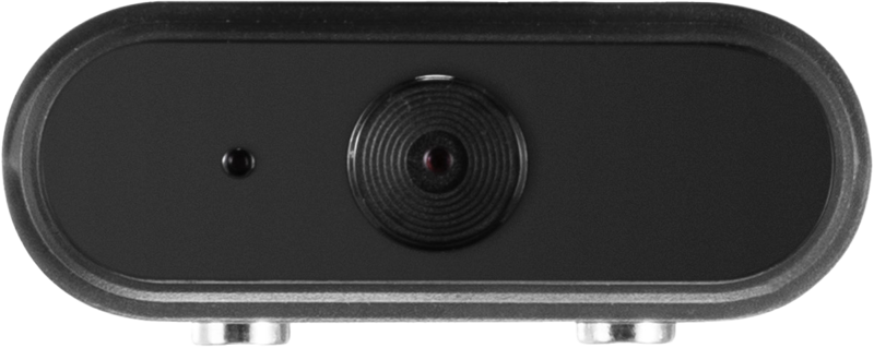 800q-01_128221 Lähikuvassa Zhiyun AI Tracker -kamerasta näkyy sen keskuslinssi, pieni merkkivalo vasemmalla ja kaksi pyöreää jalustaa sen alapuolella.