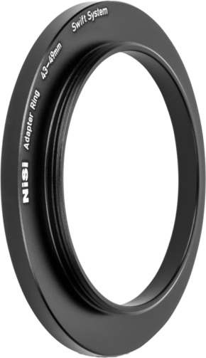 800q-01_128520 NiSi Filter Swift System Adapter Ring 43-49mm -soviterengas on musta, ja se on esitetty valkoista taustaa vasten.