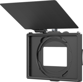 800q-01_128848 SmallRig 4409 Lite Matte Box säädettävällä kiinnikkeellä on suorakulmainen linssiaukko ja hiilikuituinen ylälippa, joka estää ei-toivotun valon pääsyn kameran objektiiviin.