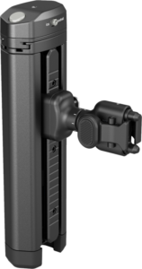 800q-01_129285 SmallRig 4841 Rotatable Bilateral Quick Release Side Handle with Wireless Control/M.2 SSD Enclosure on musta, pystysuora laite, jossa on säädettävä varsi, jossa on iOS/Android-painikkeet ja pyöreä lukitusmekanismi.