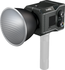 800q-01_129287 SmallRig 4808 RC 60C RGB LED Video Light Lite Edition (LED-valo) on käsikäyttöinen LED-valo, jossa on suuri heijastin, digitaalinen näyttö, säätönuppi ja SmallRig-brändi, ihanteellinen valokuvaukseen ja videokuvaukseen.