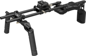 800q-01_129793 The SmallRig 4480 Shoulder Rig Kit Classic Version is a black camera shoulder rig with two front handles, adjustable bars, a shoulder pad and mounting points for stabilizing and supporting video cameras when shooting from the arm.