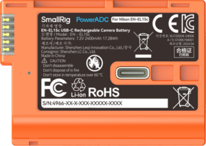 800q-03_129795 SmallRig 4966 USB-C Rechargeable Camera Battery EN-EL15c