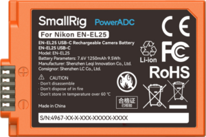800q-03_129796 SmallRig 4967 USB-C Rechargeable Camera Battery EN-EL25