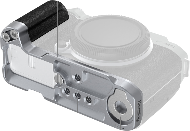 SmallRig 4875 L-Shape Mount Plate with Silicone Handle for Fujifilm X-M5 - Silver