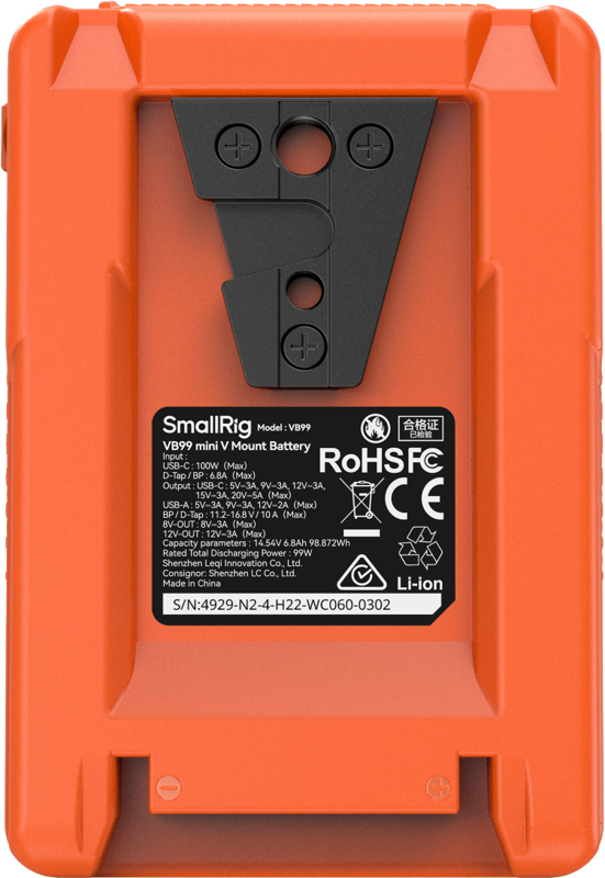 800q-04_129140 SmallRig 4929 V-Mount Battery Mini VB99 (Orange)