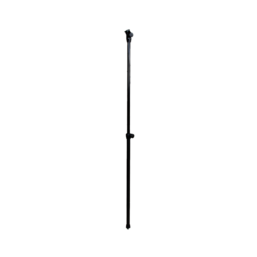 benbo Benbo Trekker Monopod - Käytetty on esitetty pystysuorassa valkoista taustaa vasten, ja siinä on musta säädettävä kolmijalka tai jalustan tanko.
