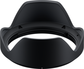 800q-01_118040 Tamron Lens Hood for 35-150mm Di III Sony FE Mount (A058S) is a black, curved, petal-shaped accessory with a ribbed inner surface.