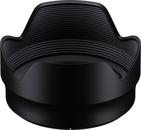 800q-01_123169 The Tamron Lens Hood for 50-400mm Di III Sony FE Mount (A067S) is a black petal-shaped hood with curved edges and a ribbed inner lining.