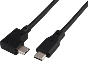 800q-01_123171 Kaksi mustaa Tamron Connection Cable 150mm (USB-C - USB-C) -kaapelia, joista toisessa on suora liitin ja toisessa kulmaliitin, näkyvät tavallisella valkoisella pohjalla.