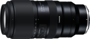 800q-01_128810 The Tamron 50-400mm f/4.5-6.3 Di III VC VXD lens for Nikon Z, black, features zoom and focus rings, focal length markings 50-400mm, side switches and USB port, shown against a white background.