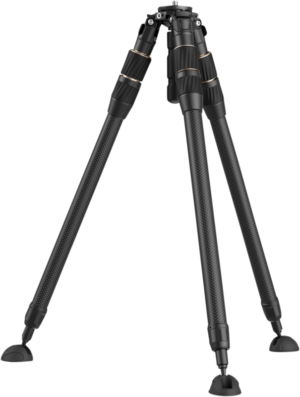 The SmallRig 4645 Carbon Fiber Tripod FT-S303 is a black, tripod tripod with adjustable legs and rubber feet, shown in white.