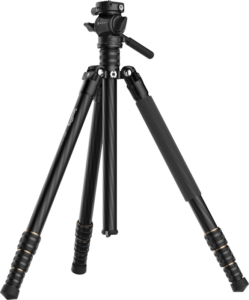 800q-01_130014 SmallRig 4937 Travel Video Tripod Kit CT150, kuvassa osittain ulosvedettynä vaalealla taustalla, sisältää säädettävät jalat, kahvan ja yhden jalan, jossa on pehmustettu vaahtomuovikahva.