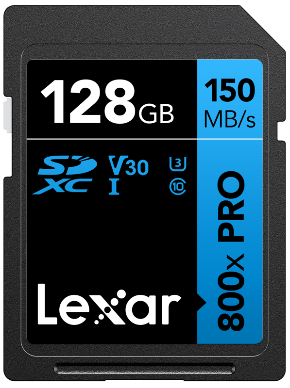 800q-01_128863 Lexar SDHC 800x Pro UHS-I -kortti - 128GB -muistikortti tarjoaa jopa 150 MB/s nopeuden ja on V30, U3, Class 10 -luokiteltu.