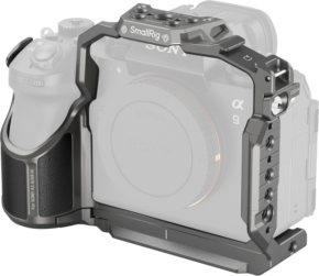 800q-01_131047 The Sony A1 II is displayed inside the SmallRig 5187 Cage, which provides extra mounting points and protection, but keeps the camera's grip and control buttons easily accessible.